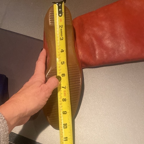 Eddie Bauer Vintage leather shearling winter tall boots wedge heel Sz 9 Rust - Picture 17 of 17